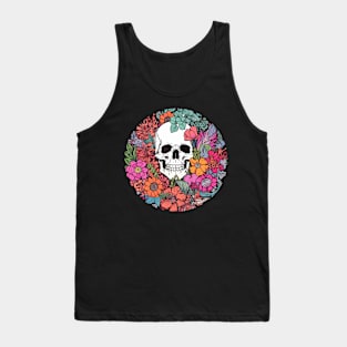 Bones and Botany in Cartoon Style Tank Top